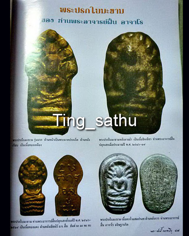 2.พระปรกใบมะขามเนื้อชินหลังลายผ้า พระอาจารย์ฝั้น วัดป่าอุดมสมพร จ.สกลนคร ปลุกเสก ปี 16-19