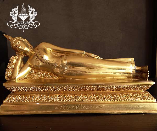 +++ พระบูชาพระพุทธไสยาสน์ วัดป่าโมก จ.อ่างทอง เนื้อทองเหลืองกว้าง 12 นิ้วสวยครับ +++