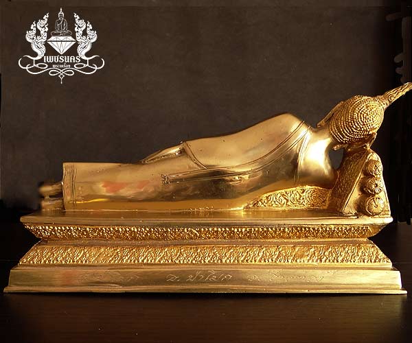+++ พระบูชาพระพุทธไสยาสน์ วัดป่าโมก จ.อ่างทอง เนื้อทองเหลืองกว้าง 12 นิ้วสวยครับ +++