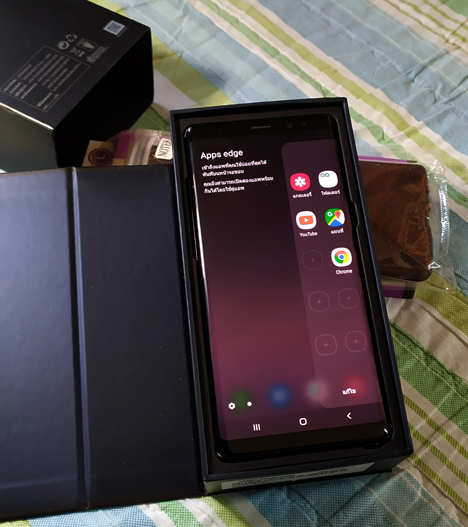 Samsung NOTE8 สีดำ สวยมาก มือเดียว พร้อมกล่องเดิม + แถมเคสและฟิลม์focus