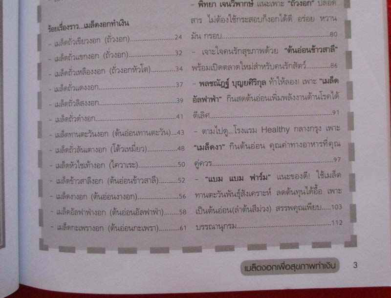 หนังสือเมล็ดงอกเพื่อสุขภาพ/ทำเงิน