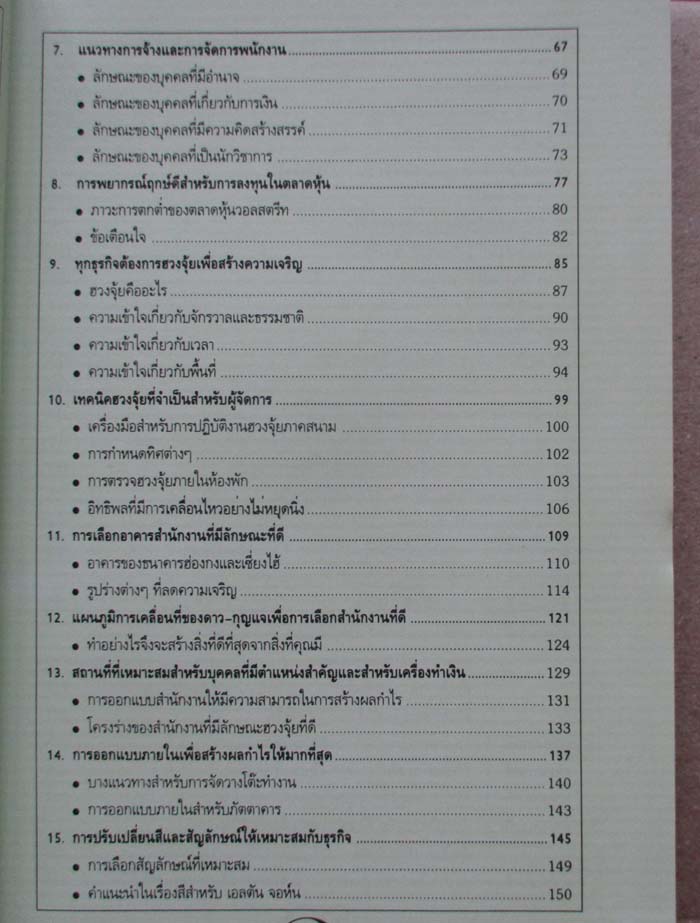  	 หนังสือ ฮวงจุ้ยสำหรับผู้จัดการ และ นักธุรกิจ