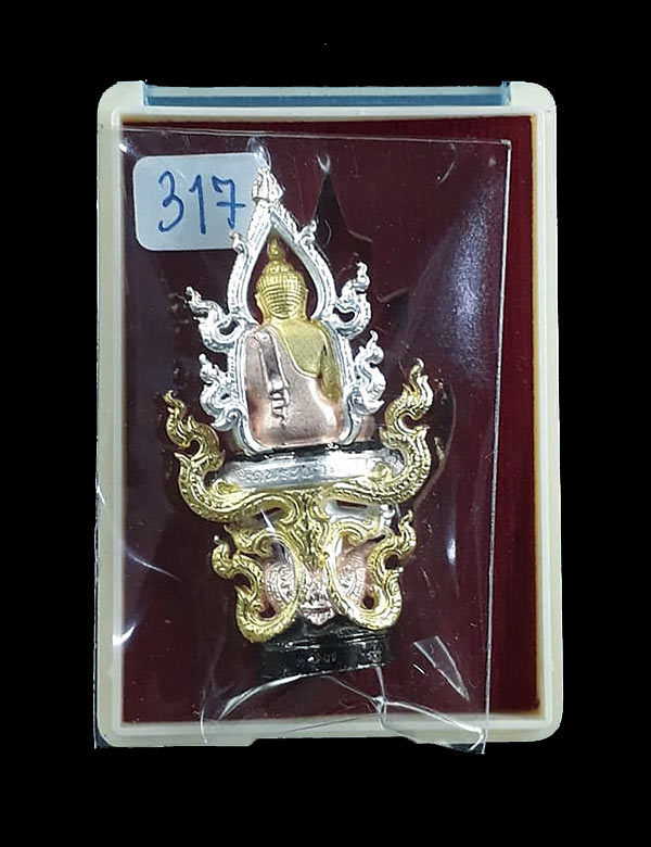 พระพุทธนิมิตรพิชิตมาร รุ่นพิชิตมาร พระอธิการใจ วัดพระยาญาติ จ.สมุทรสงคราม ปี2559 เนื้อ 4K ซุ้มสีเงิน