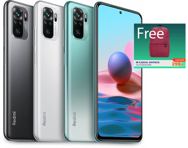 Redmi Note10 สีเทา Onyx Grey 128GB ของใหม่ ประกันศูนย์ไทย 1 ปี พร้อมของแถมเป้ mi ของแท้