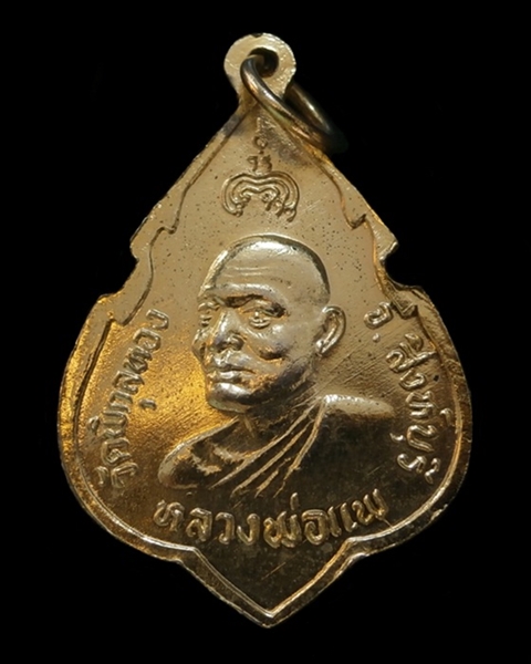 เหรียญพระพุทธประทานพร-หลวงพ่อแพ วัดพิกุลทอง จ.สิงห์บุรี ปี24 กะไหล่ทอง ///162