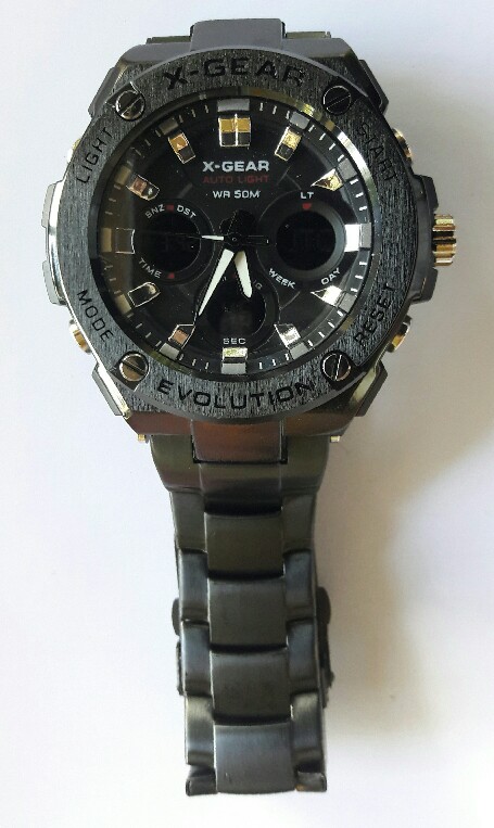 นาฬิกา X-GEAR สเเตนเลสดำ ลูกเล่น 2 ระบบ มีน้ำหนัก ของใหม่แกะกล่อง เคาะเดียว