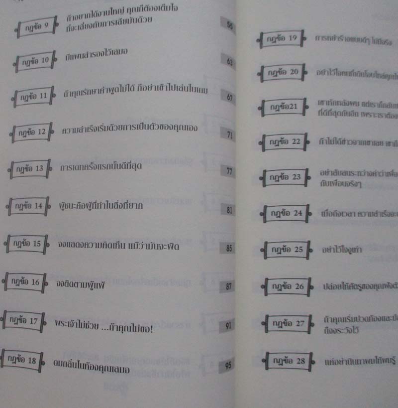  	 หนังสือ 50 กฎทองแห่งความสำเร็จ