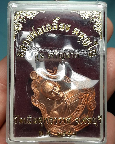 เหรียญปาดตาลรุ่นเจริญลาภ หลวงปู่เกลี้ยง วัดเนินสุทธาวาส จ.ชลบุรี ปี57 ///328