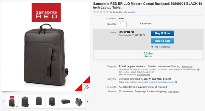 เป้ SAMSONITE RED ของแท้ ราคาเป็นหมื่น BRILLO Dark Blue ดีไซน์สวยทั้งด้านนอกและด้านใน