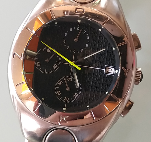 นาฬิกา DKNY CHRONOGRAPH ของแท้ เข็มสปอร์ตเขียว หน้าปัดดำ