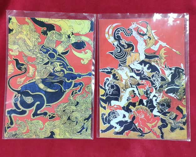 โปสการ์ดภาพผลงาน อ.ถวัลย์ จากพิพิธภัณฑ์บ้านดำ (2ใบ)