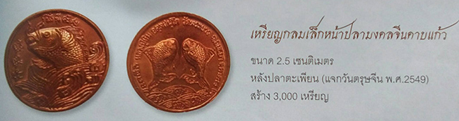 เหรียญปลาจีนคาบแก้ว หลังปลาตะเพียน หลวงปู่ทิม วัดพระขาว อยุธยา