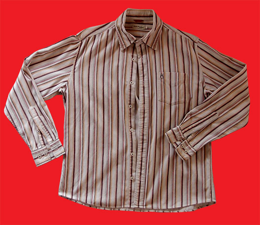 เสื้อ Hush Puppies ของแท้ เบอร์ L ผ้า cotton สวยมาก ลายทางสีเอริธ์โทนสลับหลายสี