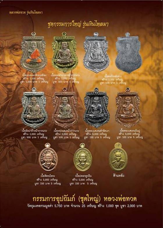 หลวงปู่ทวด พ่อท่านบุญให้ รุ่น เงินไหลมา เนื้อทองแดงหน้ากากนวะ