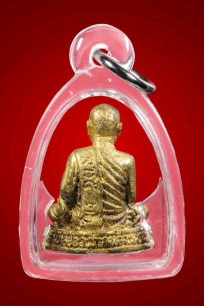 รูปหล่อ หลวงพ่อสนิท วัดลำบัวลอย รุ่นเสาร์ห้า ปี2536 เนื้อทองแดง ไม่ตอกโค๊ด มีเม็ดพระธาตุเสด็จ เลี่ยม