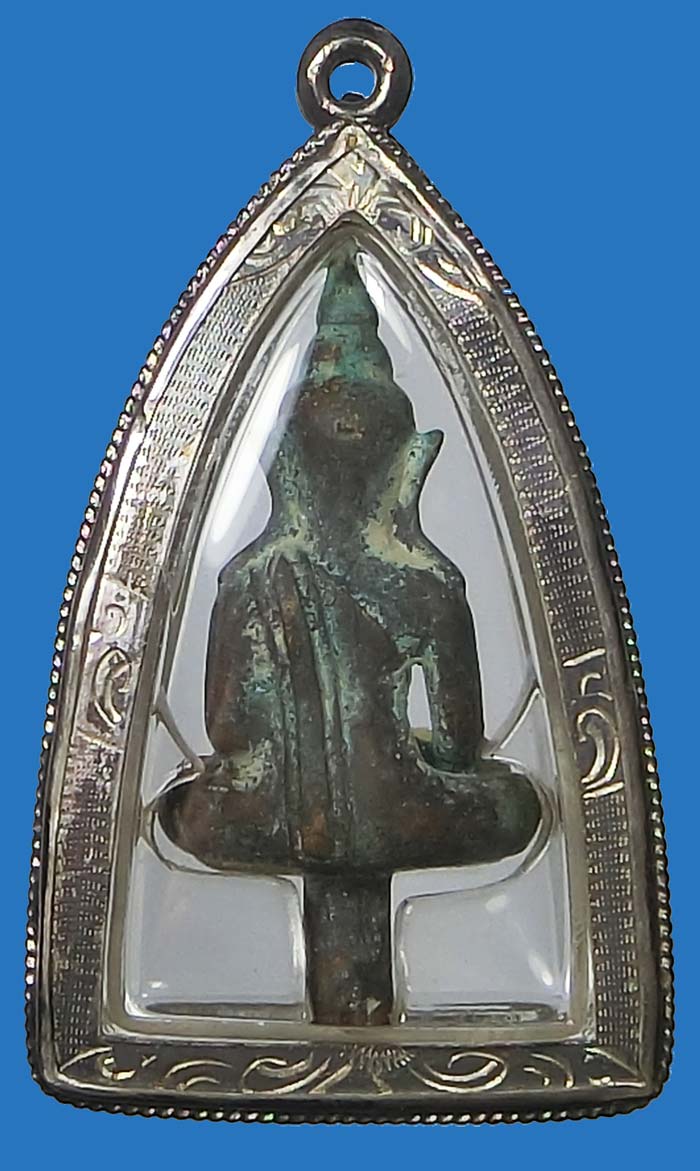 ยอดธงรัตนโกสินทร์ วัดอินทรวิหาร บางขุนพรหม ปี 2549 เลี่ยมเงินสวยๆพร้อมบูชา