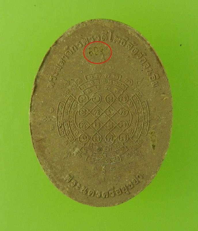 หลวงปู่ทวด รูปไข่ รุ่น ปาฎิหาริย์สองโพธิสัตว์ ปี2556 เนื้อไม้เทพธาโร No.609