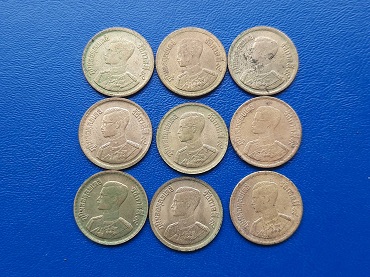 เหรียญ 10 สตางค์ ร.9 รวม 9 เหรียญ เดิมๆ