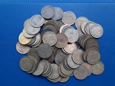 เหรียญ 25 สตางค์ ร.9 ปี 2500 =100 เหรียญ เดิมๆ