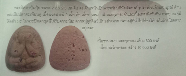 ปิดตาปุ้มปุ้ย เนื้อเกสร โรยพลอย หลังปลาตะเพียนคู่ หลวงปู่ทิม วัดพระขาว อยุธยา 