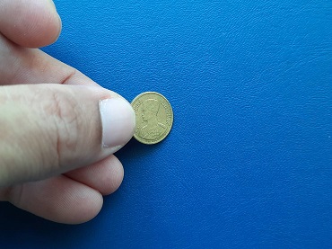 เหรียญ 10 สตางค์ พ.ศ. 2500 เนื้อทองเหลือง เลข ๑ หางยาว เดิมๆ สวยๆ (เหรียญ ร.9 หายาก อันดับ 4)