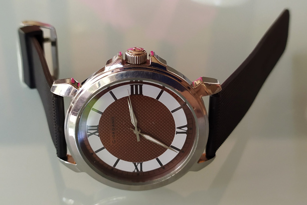 นาฬิกา GIODANO ของแท้ หน้าปัดน้ำตาล-ขาว อักษรโรมัน