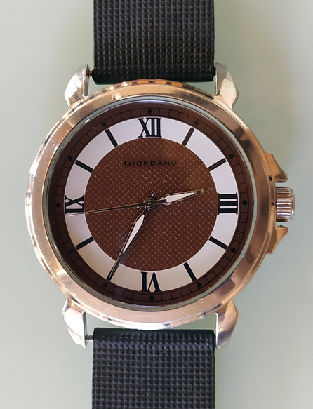 นาฬิกา GIODANO ของแท้ หน้าปัดน้ำตาล-ขาว อักษรโรมัน