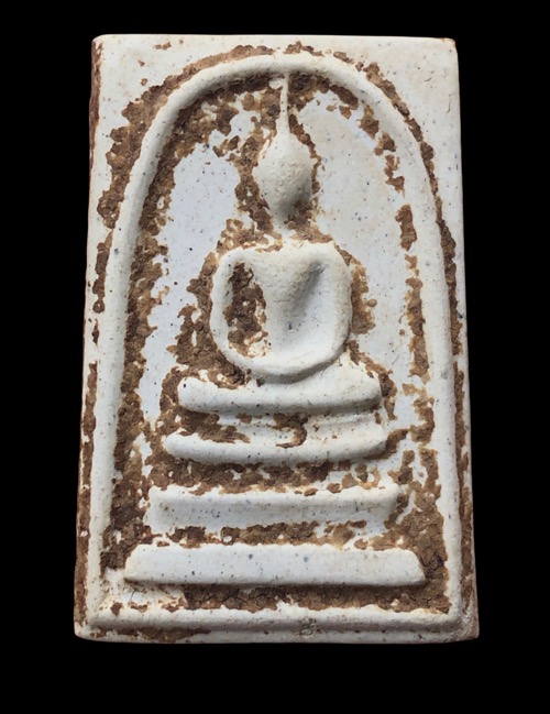 พระสมเด็จเนื้อผง 108 ปี วัดระฆัง พระองค์นี้เก่าเก็บ เห็นตรายางสีน้ำเงินลางๆ