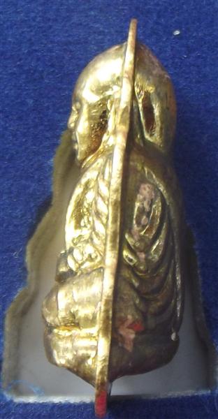 รูปหล่อปั๊มหลวงพ่อเงิน พุทธโชติ  เนื้อทองเหลืองมืออ้า (รับทรัพย์)