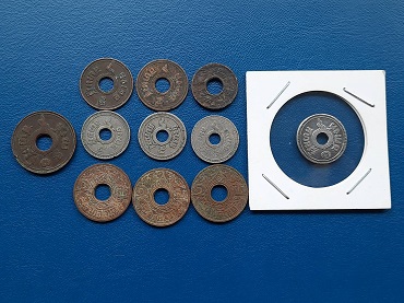 เหรียญสตางค์รู 1/2, 1, 5 สตางค์ รวม 11 เหรียญ