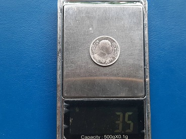 เหรียญ หนึ่งสลึง ร.6 ปี 2462 เนื้อเงิน น้ำหนัก 3.5 กรัม เดิมๆ พอสวย