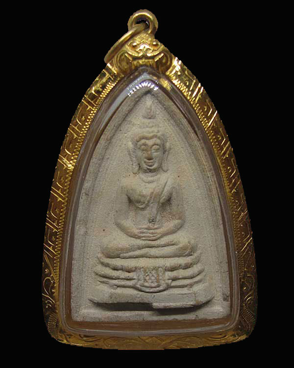 ปี 2521 พระประธาน พิมพ์กลีบบัว หลังยันต์ตรีนิสิงเห หลวงปู่โต๊ะ แช่น้ำมนต์ เลี่ยมทอง
