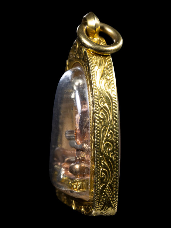 รูปเหมือนสมเด็จพุทธาจารย์โต เนื้อโลหะชุบสามกษัตริย์ ออกวัดใหม่อมตรส ปี2540 