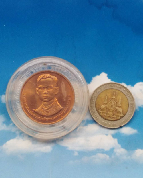 เหรียญ ร. 9 ครบรอบ 229 ปี วัดอรุณราชวราราม เนื้อทองแดง ปี 2539