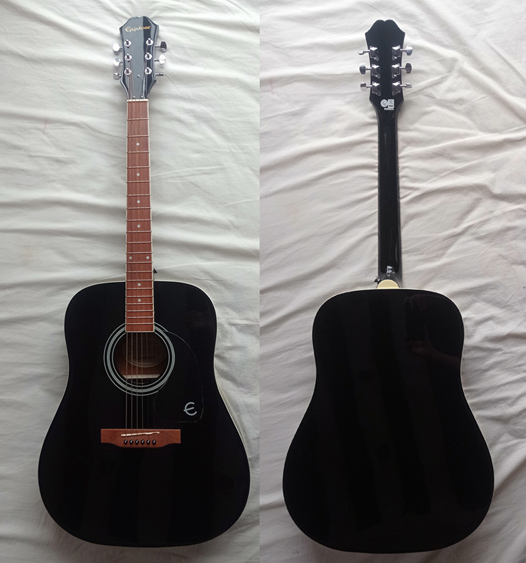 กีตาร์ epiphone DR-100 สีดำ Ebony สวยมาก เสียงดี ตระกูล Gibson