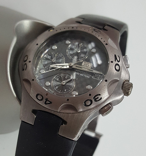 N นาฬิกา TAG โครโนกราฟ Kirium Professional man size สปอร์ตสายยาง หน้าปัดเคฟล่าร์