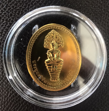 ((เคาะเดียวแดง)) เหรียญที่ระลึก พระพุทธสิรินาคเภษัชยคุรุจุฬาภรณ์ (เหรียญพระพุทธโอสถ) พ.ศ. 2558 (4)