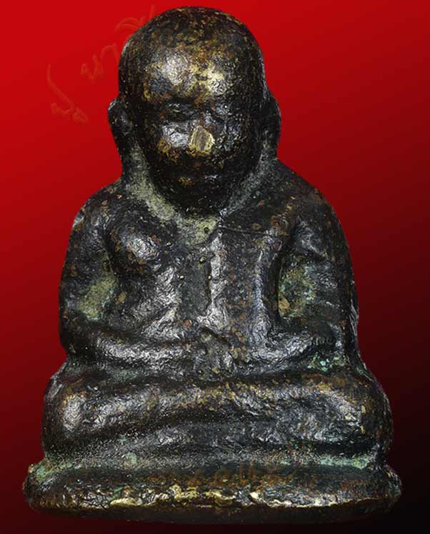 หล่อโบราณ หลวงพ่อเงิน วัดบางคลาน รุ่นปืนแตก พิมพ์นิยมเศียรโต เนื้อผสมพระพุทธรูปโบราณ จังหวัดพิจิตร 