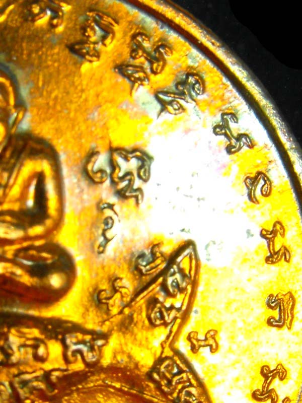 เหรียญโภคทรัพย์ สังกัจจายขี่ปลา หลังนกการะเวก หลวงพ่อหลิว วัดไร่แตงทอง ปี2534..เนื้อทองแดง ผิวไฟรุ้ง