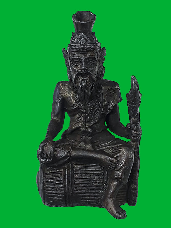 รูปหล่อฤาษีนั่งกลอง พระอธิการใจ ฐิตาจาโร วัดพระยาญาติ จ.สมุทรสงคราม ปี2552 เนื้อนวะ หมายเลข 66