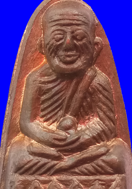 พระหลวงปู่ทวด บัวหกดอก หลังองค์วัดช้างให้ พิมพ์มีหู เนื้อโลหะ