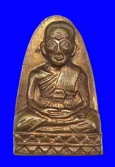 พระหลวงปู่ทวด วัดพังเถี๊ยะ พิมพ์กลีบบัว เนื้อโลหะผสม+กะไหล่ทอง ปี2505