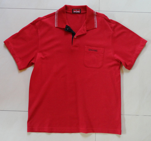 เสื้อโปโลคอปก Spalding มีกระเป๋า สีแดง ของแท้จากญี่ปุ่น