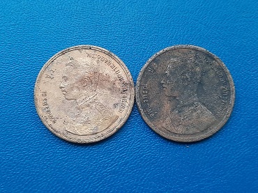 เหรียญ หนึ่งอัฐ ร.5-พระสยามเทวาธิราช ปี 114+121 รวม 2 เหรียญ แถมเหรียญอัฐ 1 เหรียญ