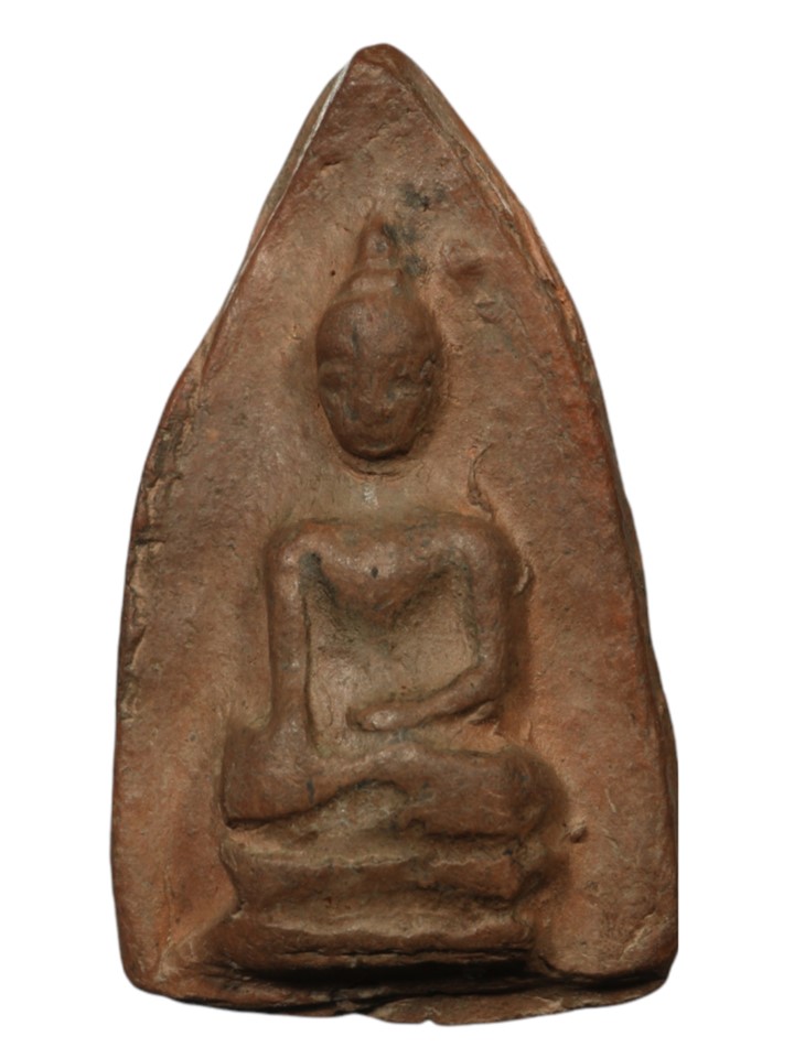 พระสรรค์นั่งไหล่ตรง เนื้อดิน