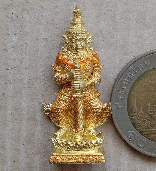 ท้าวเวสสุวรรณ รุ่นเทวานฤมิตร หลวงพ่อพัฒน์ วัดห้วยด้วน จ.นครสวรรค์ ปี2563 เนื้อสัตตะลงยา เลข110+กล่อง