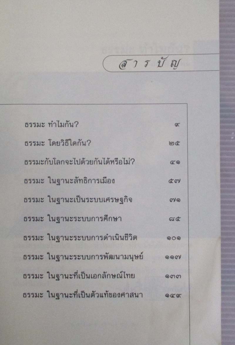  	 หนังสือ ธรรมะทำไม