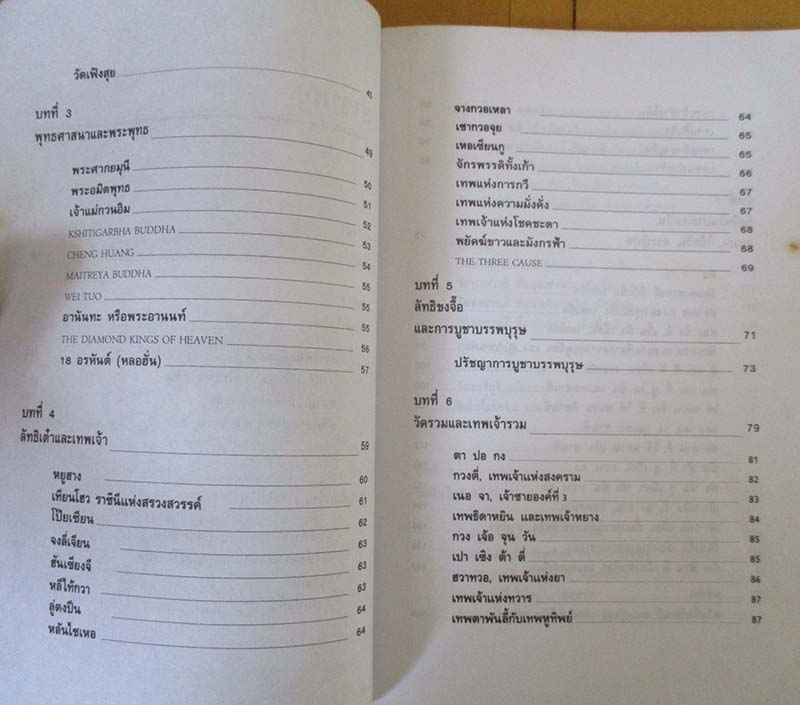  	 หนังสือตำนานวัดและเทพเจ้าจีน