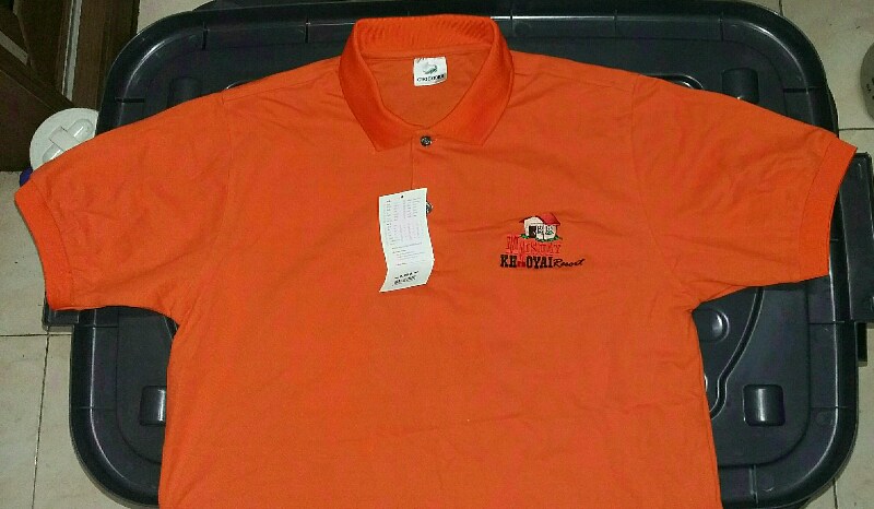 เสื้อยืดโปโล ยี่ห้อ Crocodile ทรงเรกูล่าร์ฟิต สีส้ม RUST Size : L ของแท้