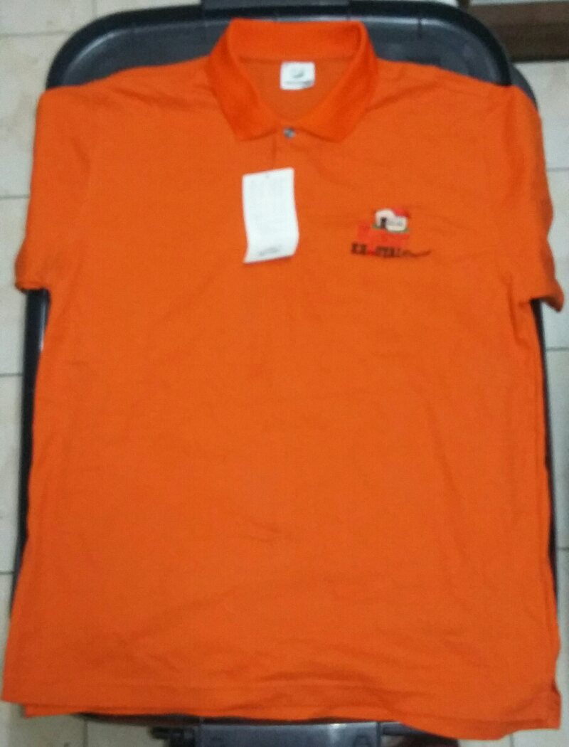 เสื้อยืดโปโล ยี่ห้อ Crocodile ทรงเรกูล่าร์ฟิต สีส้ม RUST Size : L ของแท้